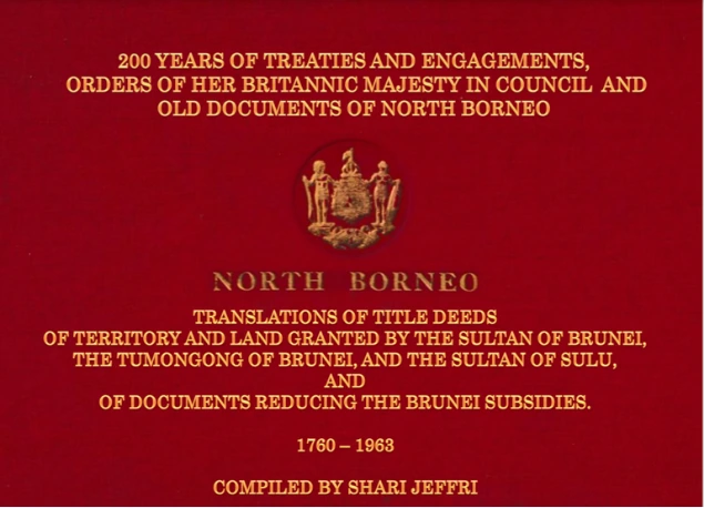 Cover of the collected North Borneo treaties and engagements