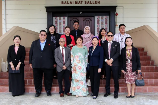 Visitors outside Balai Mat Salleh