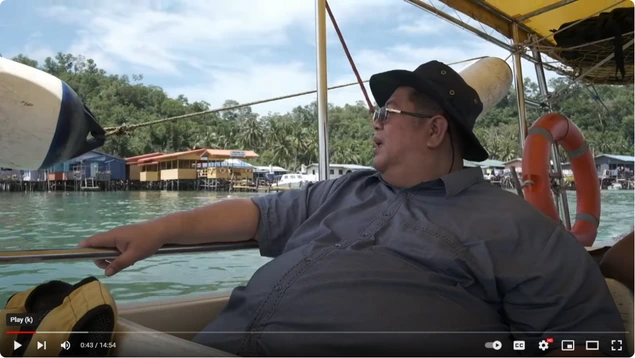 A scene filmed on the water