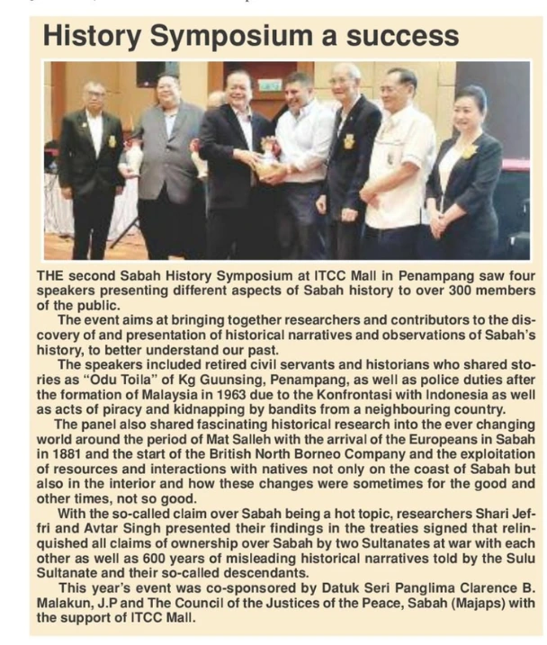 Daily Express clipping titled History Symposium a success