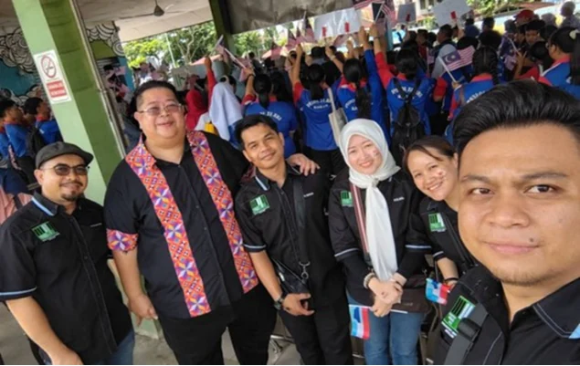 Participants gathered at the railway station