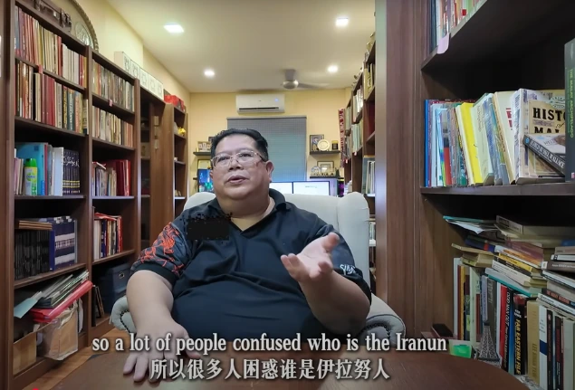 Shari Jeffri speaking in a subtitled interview still
