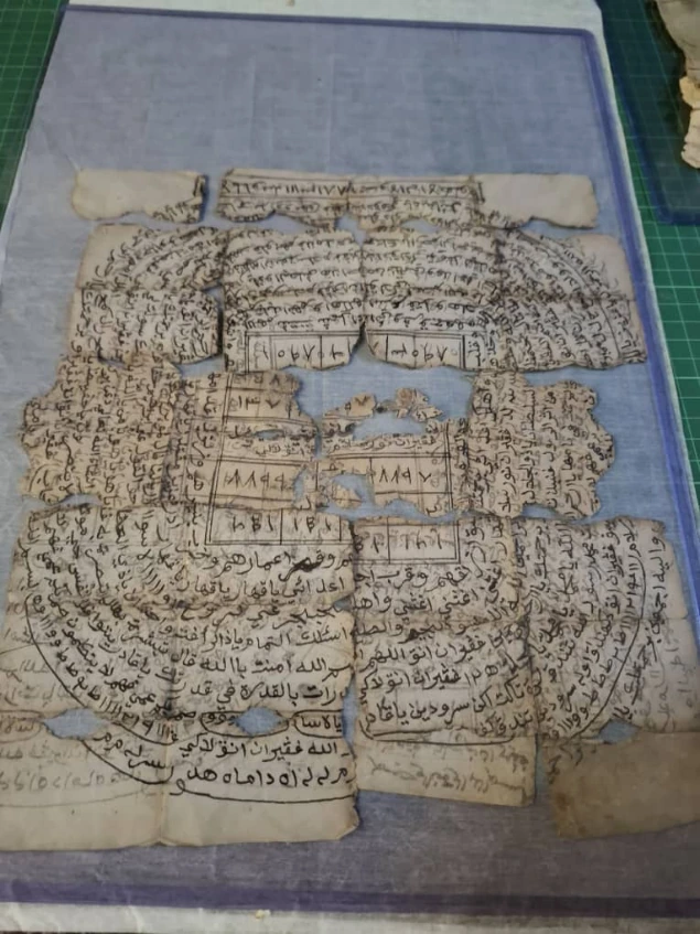 A close view of the historical manuscript