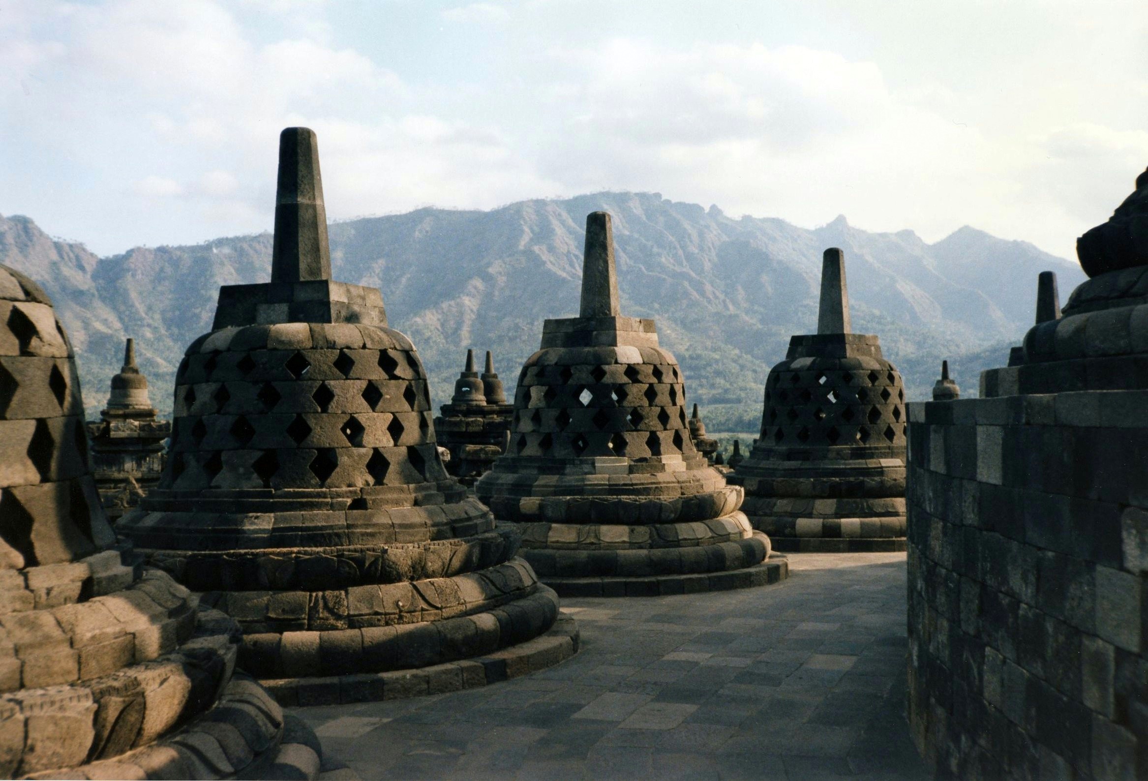 Borobudur in Java, photographed in 1985